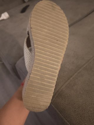 Sandalia cuña beige mujer talla 39