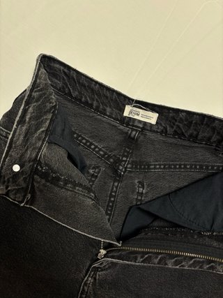 Zara Shorts Vaqueros Negros Mujer