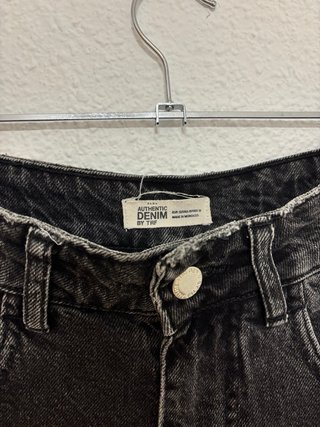 Zara Shorts Vaqueros Negros Mujer