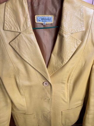 Chaqueta de cuero amarilla Despe Talla 42