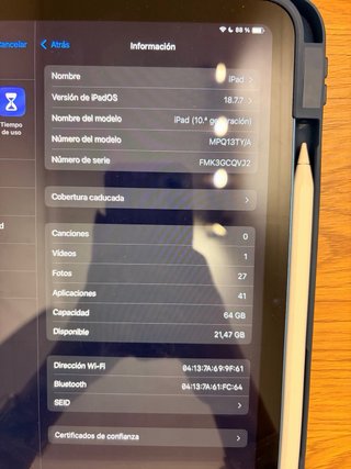 iPad 10.9 Azul con Funda y Lápiz