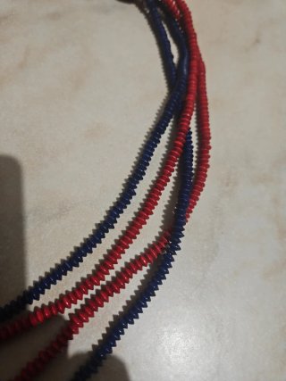 Collana vintage pietre blu e rosse