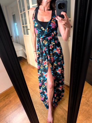 Vestido largo estampado floral