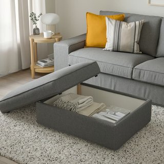Reposapiés KIVIK IKEA gris con almacenaje