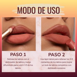 Set Labial + Delineador USHAS Mate 2 EN 1 - NUEVO