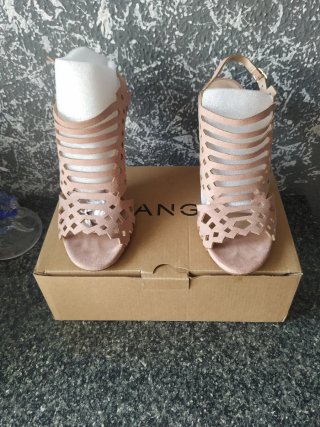 Sandalias tacón Mango rosa palo