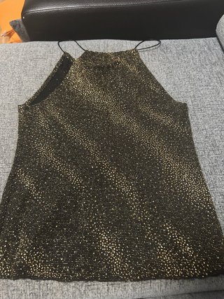 Camiseta fiesta dorada y negra