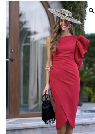 Vestido fiesta rojo asimétrico