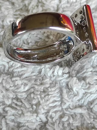 Anillo Plata Ley Circonita Azul Talla 19