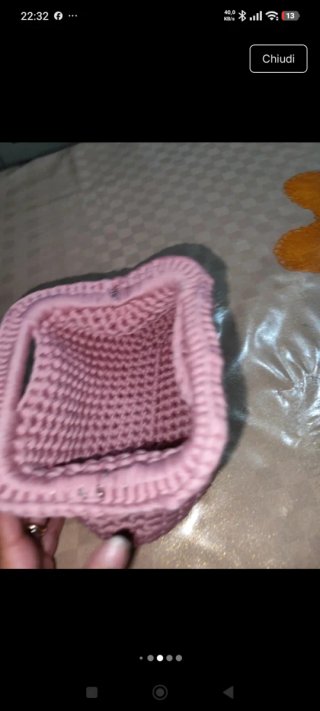Borsa uncinetto fatta a mano rosa cipria