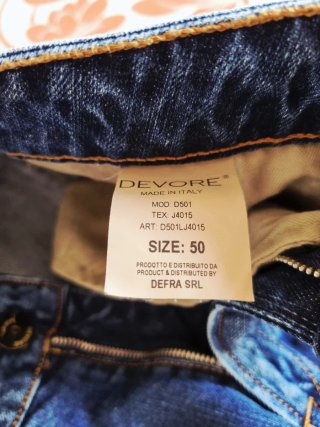 Jeans Devore Uomo Taglia 50 Made in Italy