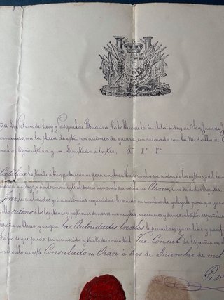 Diploma Consul Alfonso XII