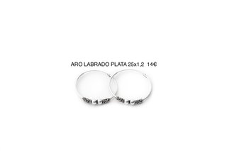 Aros de Plata Labrada 25x1.2 mm