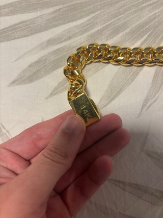 Pulsera Cubana Oro Laminado 14K Diseño Premium