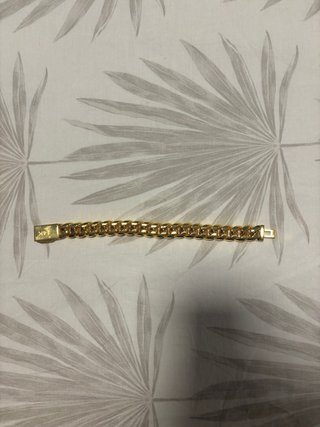 Pulsera Cubana Oro Laminado 14K Diseño Premium