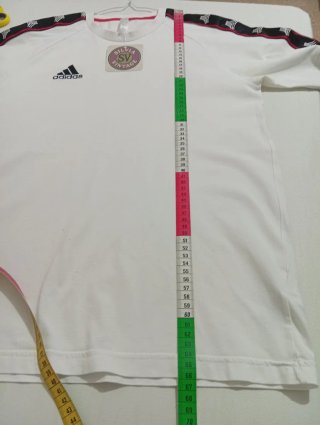 Camiseta Adidas Blanca con Detalles azul marino S