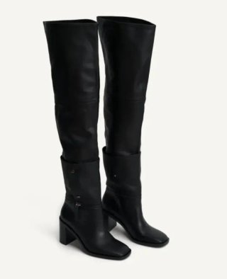 Botas de piel negras desmontables Zara