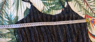 Vestito Corto Nero e Argento Plissettato Lurex M