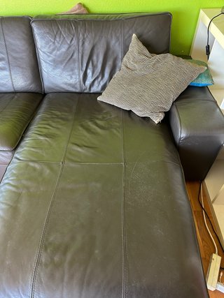 Sofá modular de piel marrón