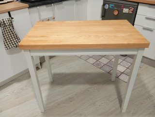 Mesa de madera y metal 90x50x80