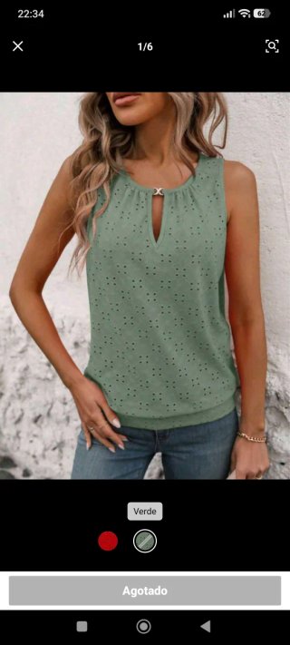 Blusa sin mangas verde mujer Talla XXL