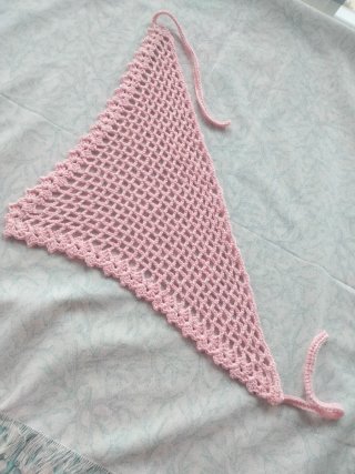 Bandana para el pelo crochet rosa