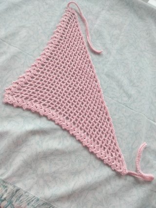 Bandana para el pelo crochet rosa