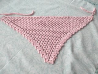 Bandana para el pelo crochet rosa