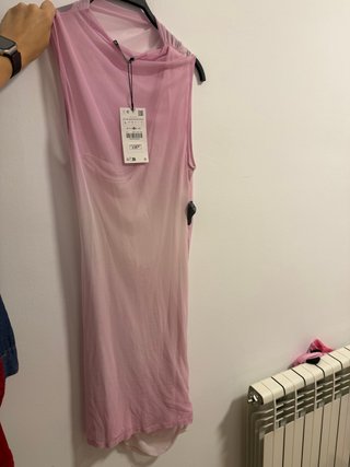 Vestido rosa largo talla L