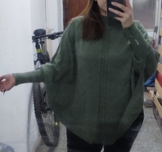 Chaqueta de punto verde musgo