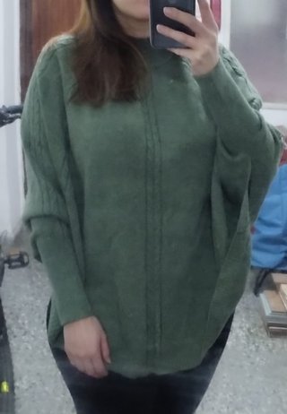 Chaqueta de punto verde musgo