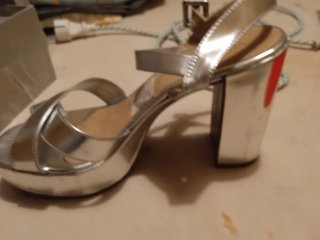 Zapatos de plataforma plateados talla 38, perfecto