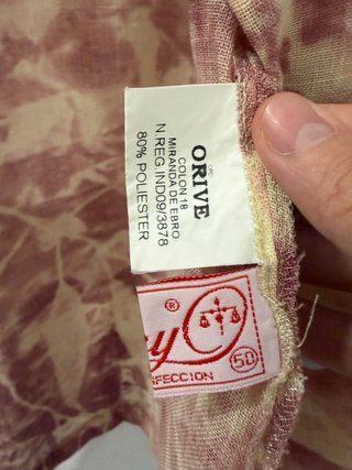 Conjunto lino 3 piezas beige y rosa