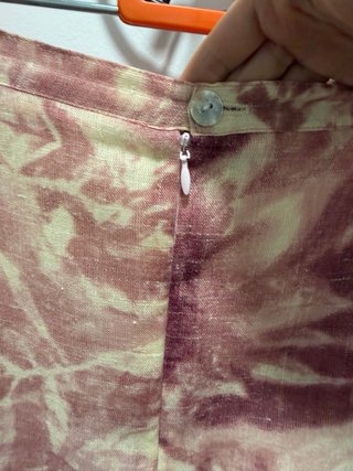 Conjunto lino 3 piezas beige y rosa