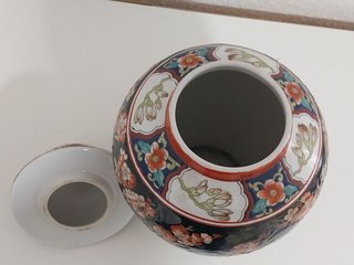 Tibor / Jarrón Porcelana China Famille Noire.