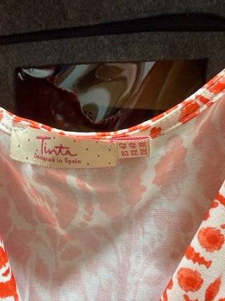 Vestido Tinta Largo Estampado Rojo Talla XL