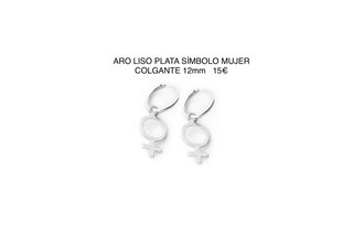 Aro Plata Símbolo Mujer Colgante 12mm