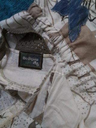 Vestido desigual estampado hojas y mariposas
