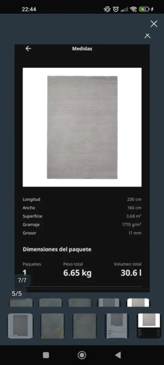 Alfombra Ikea Knardrup gris claro 160x230
