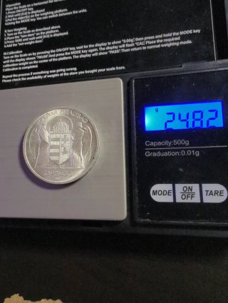 Hungría 5 Pengő 1939 Plata