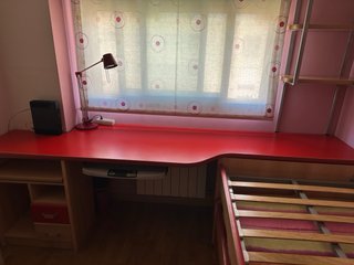 Dormitorio juvenil completo: cama, escritorio, est