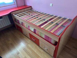 Dormitorio juvenil completo: cama, escritorio, est