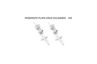 Pendientes Plata Cruz Colgando