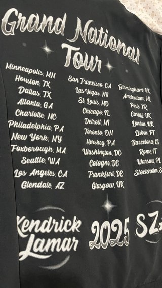 Sudadera Kendrick Lamar SZA GNT Tour - Talla L