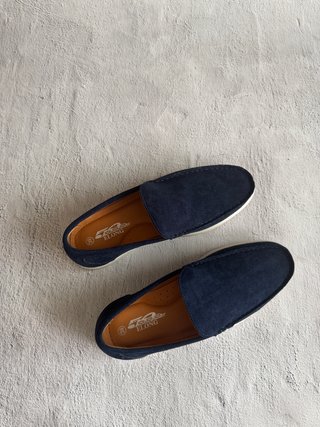 Mocasines azul marino ante
