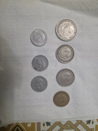 Lote de 7 monedas antiguas Pesetas