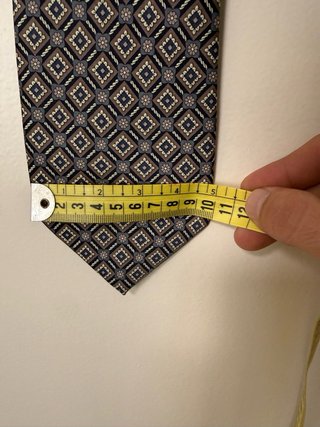Corbata Italiana Seda Azul y Marrón