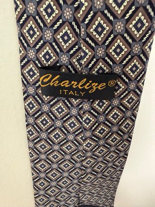 Corbata Italiana Seda Azul y Marrón