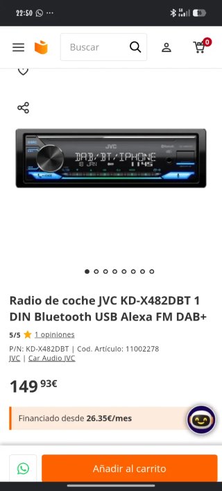 radio JVC KD-X482DBT Digital Media