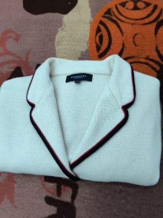 Chaqueta de punto Burberry crema
